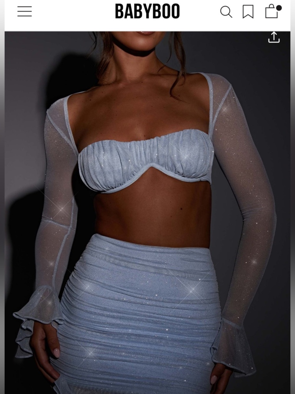 MAISIE CROP - BABY BLUE SPARKLE BABY BOO
